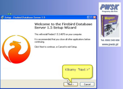 instalacja bazy danych firebird